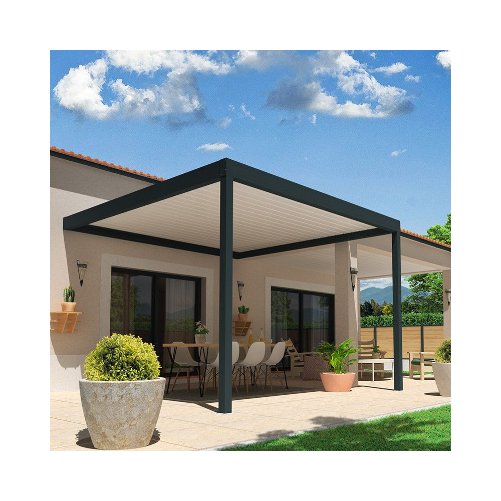 Pergola Bioclimatique AVANOA lames parallèles mixte