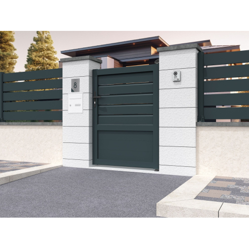 Portillon panneau mixte SPASIE gris