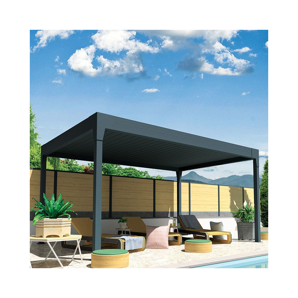 Pergola bioclimatique HELY îlot gris