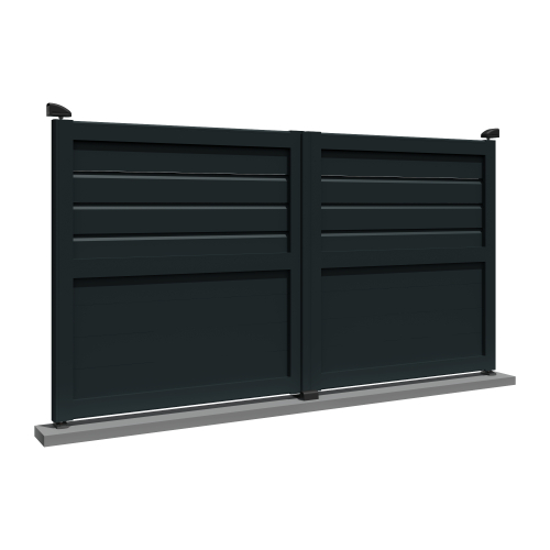 Portail battant alu gris mixte NAFASI - Alia 2