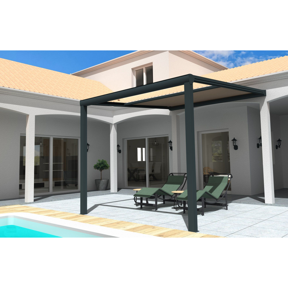 Pergola toile TILA adossée - 7