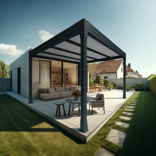 Pergola HAPESIRE Isotoit® îlot gris