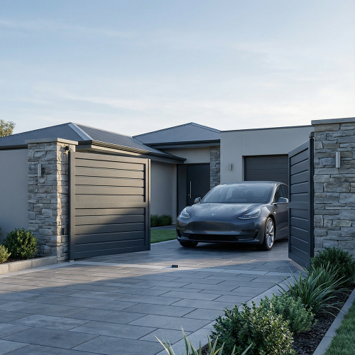 Portail battant brise-vue...