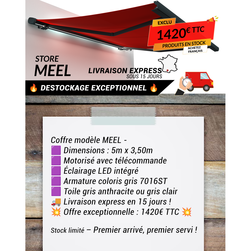 Store banne coffre MEEL 5,00x3,50m - 21