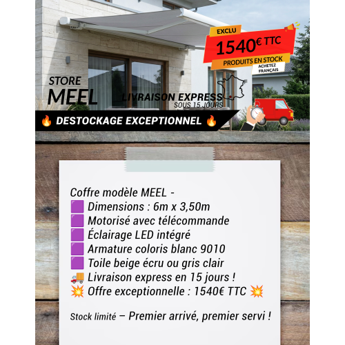 Destockage Store banne coffre MEEL 6,00x3,50m